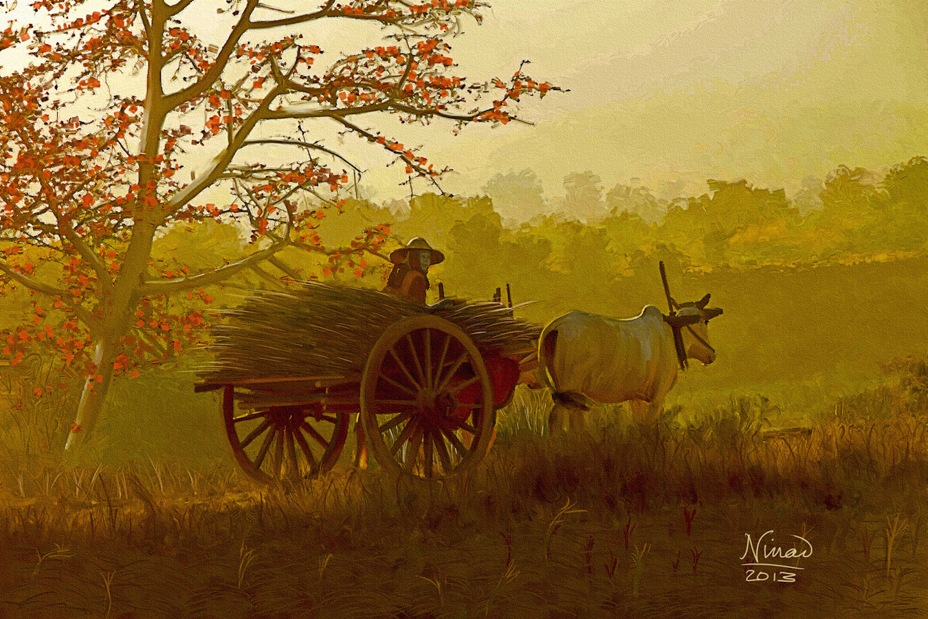 Chinese bullock and cart